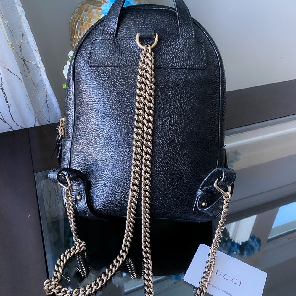 Authentic Gucci Black Leather Backpack - Picture 11 of 16